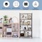 Industrial 4 Tier Bookshelf Open Bookcase with Metal Frame Storage Shelf for Living Room Office Bedroom
